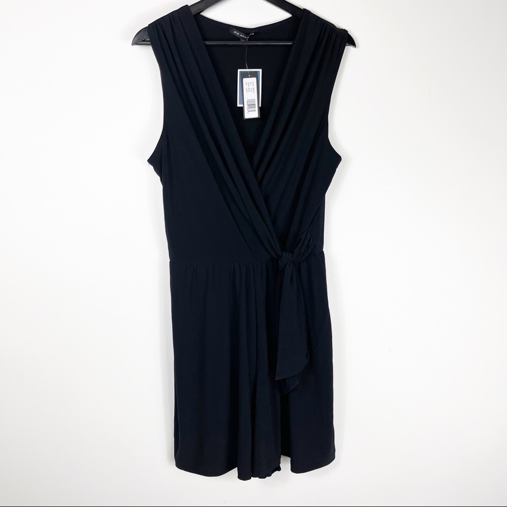 Black Sleeveless Stretchy Formal Knot Romper